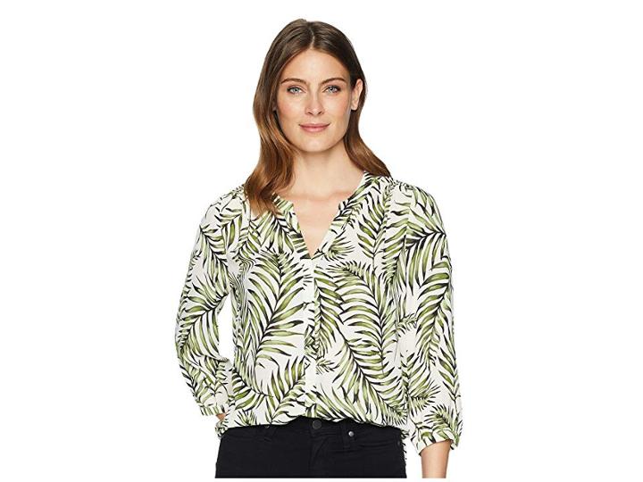 Nydj Blouse W/ Pleated Back (palms Asway Topiary) Women's Blouse