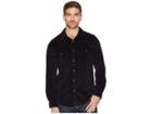 True Grit Best Stretch Cord Long Sleeve Two-pocket Shirt With Contrast Chambray Trim (black) Men's Clothing