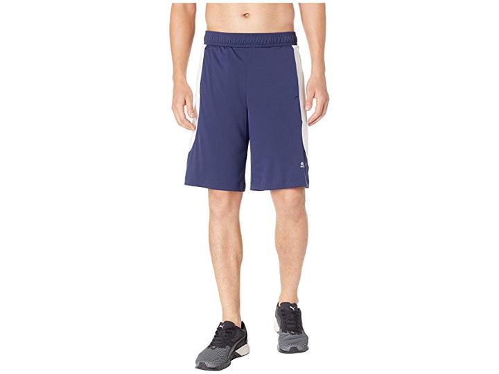 Puma Knit Color Block Shorts (peacoat/white) Men's Shorts