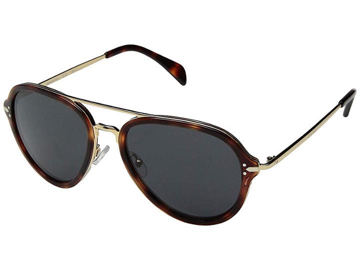 Celine Cl41374s (havana Gold/grey/blue) Fashion Sunglasses