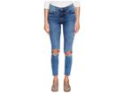Free People High-rise Busted Skinny In Turquoise (turquoise) Women's Jeans