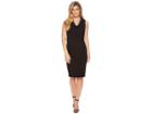 Calvin Klein Circle Neck Trim Sheath Cd8c16hl (black) Women's Dress