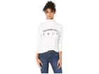 Juicy Couture Jxjc Logo Solid Turtleneck Top (soft White) Women's Clothing