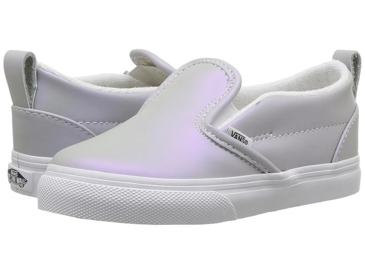 Vans Kids Slip-on V (toddler) ((muted Metallic) Gray/violet) Girls Shoes