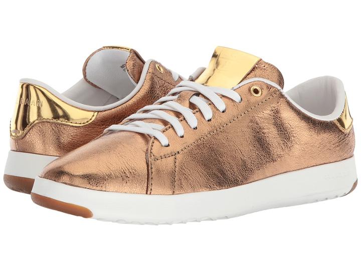 Cole Haan Grandpro Tennis (ruggine Glitter Metallic/cole Haan Gold/optic White) Women's Lace Up Casual Shoes