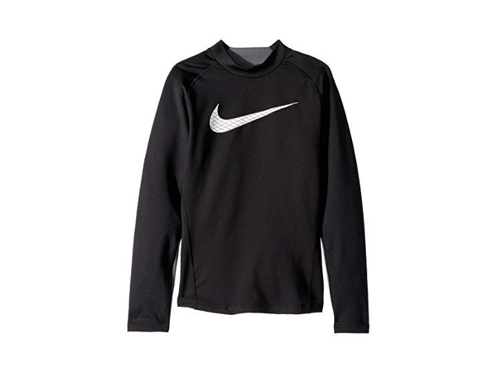 Nike Kids Pro Warm Long Sleeve Mock Top (little Kids/big Kids) (black/dark Grey/white) Boy's Clothing