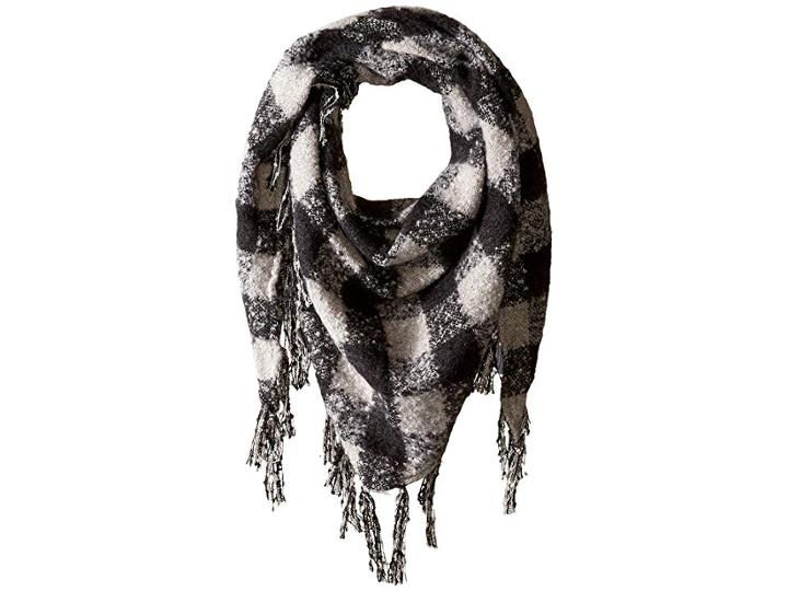 Collection Xiix Buffalo Plaid Boucle Triangle (black) Scarves