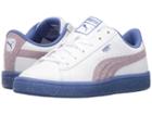 Puma Kids Basket Iced Glitter 2 (little Kid/big Kid) (puma White/smoky Grape) Girls Shoes