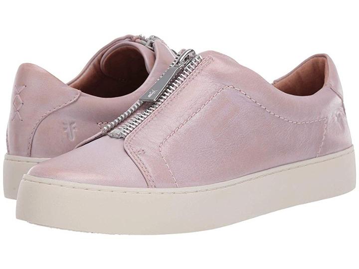 Frye Lena Zip Low (lilac Waxed Full Grain) Women's Lace Up Casual Shoes