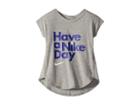 Nike Kids Have A Nike(r) Day Short Sleeve Tee (little Kids) (dark Grey Heather) Girl's T Shirt