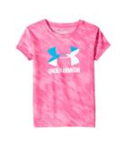 Under Armour Kids Oasis Split Logo Short Sleeve (little Kids) (rebel Pink) Girl's Clothing