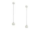 Majorica Rosa 10mm White Round Long Jacket Earrings W/ 10mm Pear Pearl Drop In Sterling Silver (white) Earring