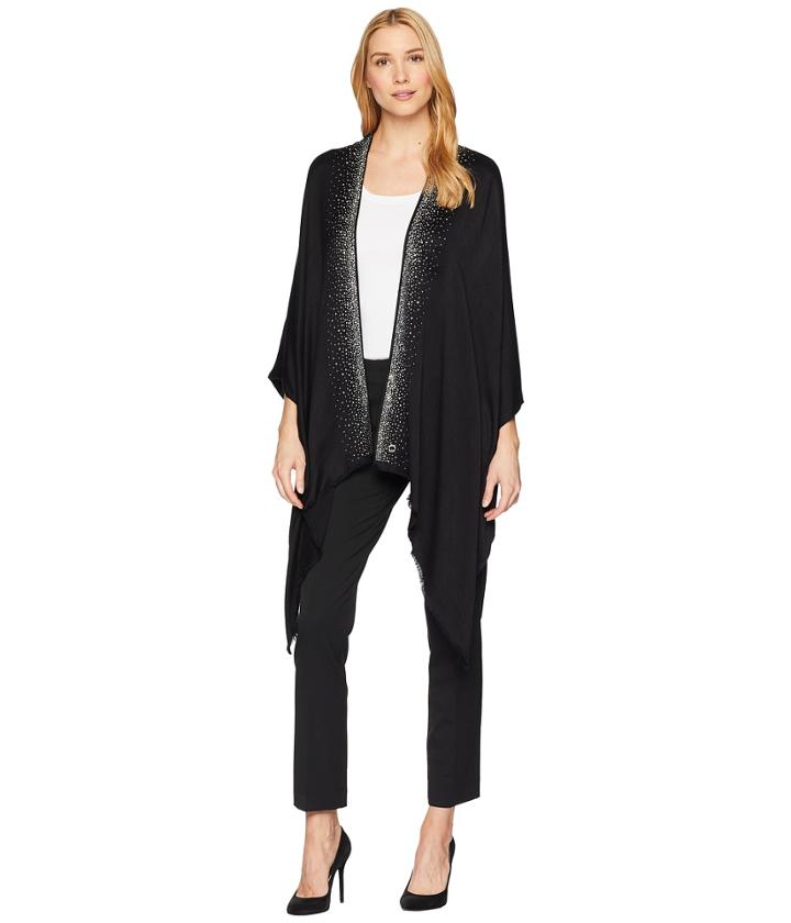 Calvin Klein Studded Satin Shawl (black) Women's Sweater