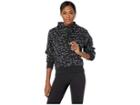 Nike Sportswear Hoodie All Over Print Swoosh (black/white) Women's Clothing