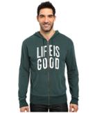 Life Is Good Life Is Good(r) Go-to Zip Hoodie (balsam Green) Men's Sweatshirt