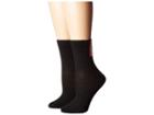 Steve Madden 2-pack Smile With Solid (black) Women's Crew Cut Socks Shoes
