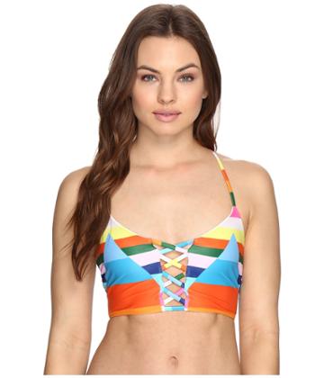 Mara Hoffman Vela Lattice Halter (rainbow Multi) Women's Swimwear