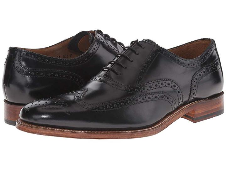 Grenson Dylan (black Rub Off) Men's Lace Up Wing Tip Shoes