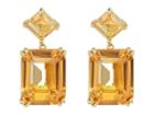 Nina Emery Double Drop Earrings (gold/champagne Cz) Earring