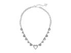 Guess Repeating Hearts Link Necklace With Crystal Pave (silver) Necklace