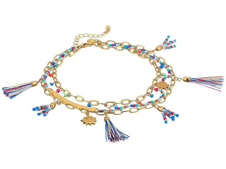 Rebecca Minkoff Tassel Anklet (multi Gold) Bracelet