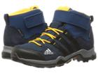 Adidas Outdoor Kids Brushwood Mid Cf Cp (little Kid/big Kid) (tech Steel/black/collegiate Navy) Boys Shoes