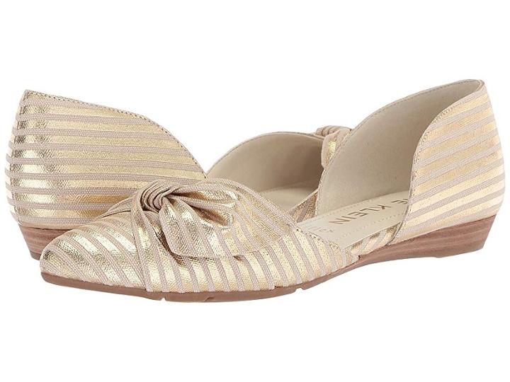 Anne Klein Bette (gold/natural) Women's Flat Shoes