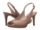 Nine West Gabrielle Slingback Peep Toe Pump (light Natural Leather) Women's Shoes