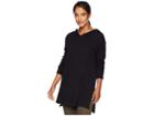 Mod-o-doc Slub Jersey Drop Shoulder Hooded Tunic With Rib Trim (black) Women's Clothing