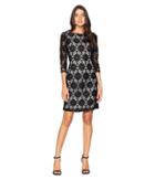 Nine West Lace Ponte Combo Dress (black/grey) Women's Dress