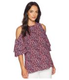 Michael Michael Kors Tiny Wildflowers Top (true Navy/bright Blush) Women's Clothing