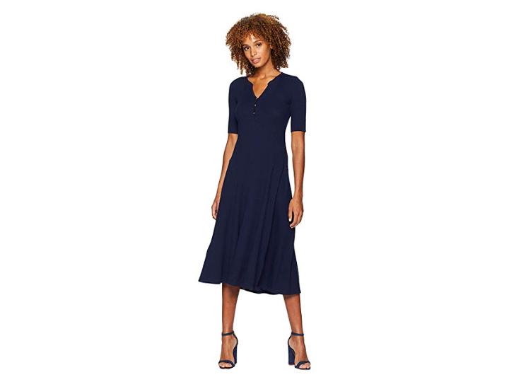 Lauren Ralph Lauren Cotton Fit-and-flare Dress (navy) Women's Dress