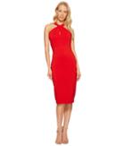 Taylor Knot Neck Halter Midi Dress (red) Women's Dress
