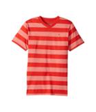 Tommy Hilfiger Kids Ben Stripe Tee (big Kids) (ripe Tomato) Boy's T Shirt