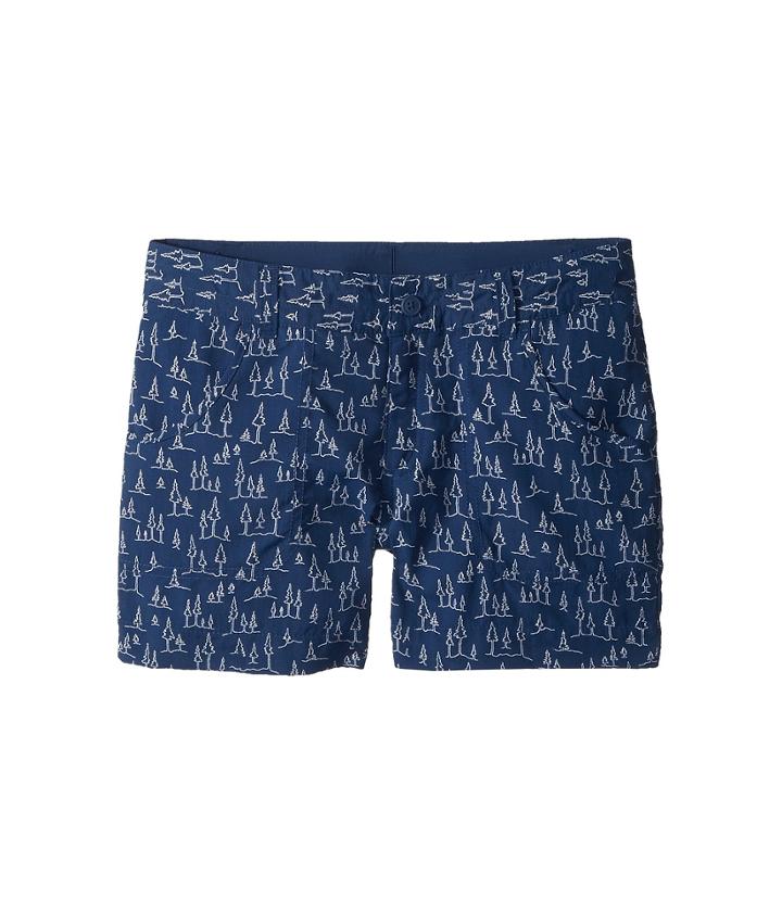 Columbia Kids Silver Ridge Printed Shorts (little Kids/big Kids) (carbon Trees Print) Girl's Shorts