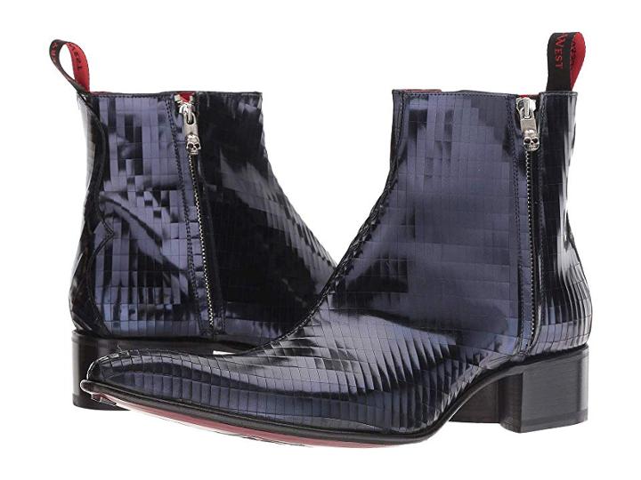 Jeffery-west Rochester Studio 54 Zip Boot (mirror Ball Blue) Men's Zip Boots