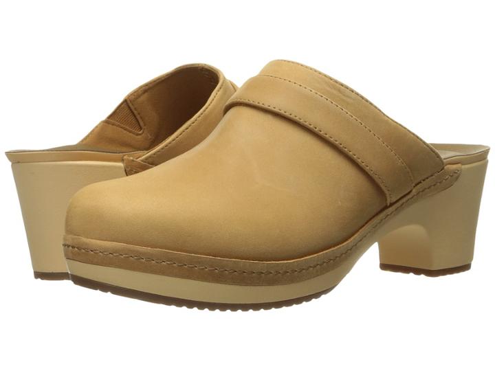 Crocs Sarah Leather Clog (camel) Women's Clog/mule Shoes