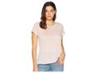Two By Vince Camuto Short Sleeve Romantic Thin Stripe One-pocket Tee (lustre Pink) Women's T Shirt