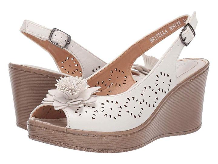 Patrizia Britella (white) Women's Wedge Shoes