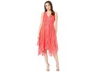 Taylor Sleeveless Lace Hankerchief Hem Dress (peony) Women's Dress