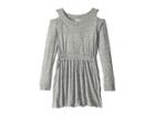 Splendid Littles Cold Shoulder Dress (big Kids) (marled Grey) Girl's Dress