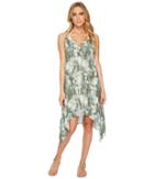 Lucky Brand Indian Summer Lace-up Swing Dress Cover-up (olive) Women's Swimwear