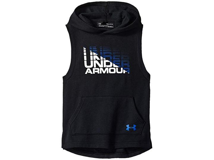 Under Armour Kids Rival Sleeveless Hoodie (big Kids) (black/royal) Boy's Sweatshirt