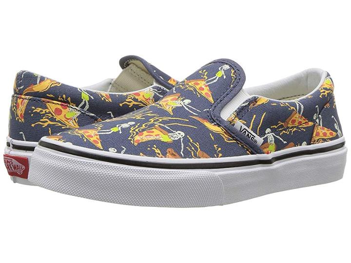 Vans Kids Classic Slip-on (little Kid/big Kid) ((pizza Surf) Vintage Indigo/true White) Boys Shoes