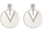 Vince Camuto Metal Post Disc Earrings (rhodium/crystal) Earring
