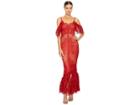 Marchesa Notte Off The Shoulder Giupure Tea Length Gown (red) Women's Dress