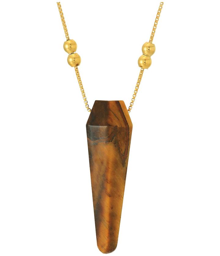 Alex And Ani Tiger Eye Pendulum Necklace (14kt Gold Plated) Necklace