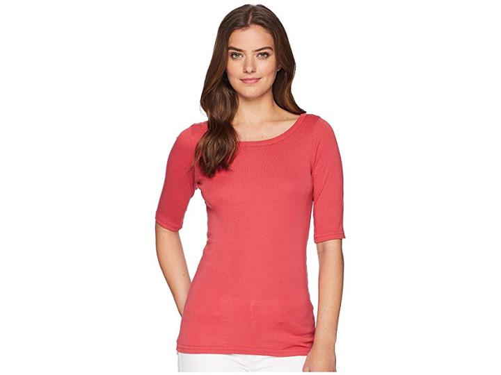 Michael Stars Supima Elbow Sleeve Wide Scoop (hacienda) Women's Long Sleeve Pullover