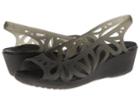 Crocs Adriana Mini Wedge (black/black Cow Silk) Women's Wedge Shoes