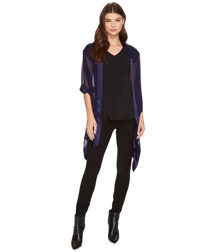 Echo Design Silk Chiffon W/satin Border (navy) Women's Clothing